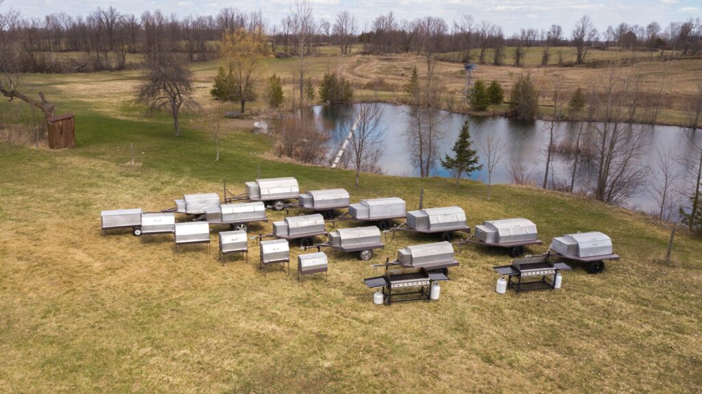 Rows of BBQ