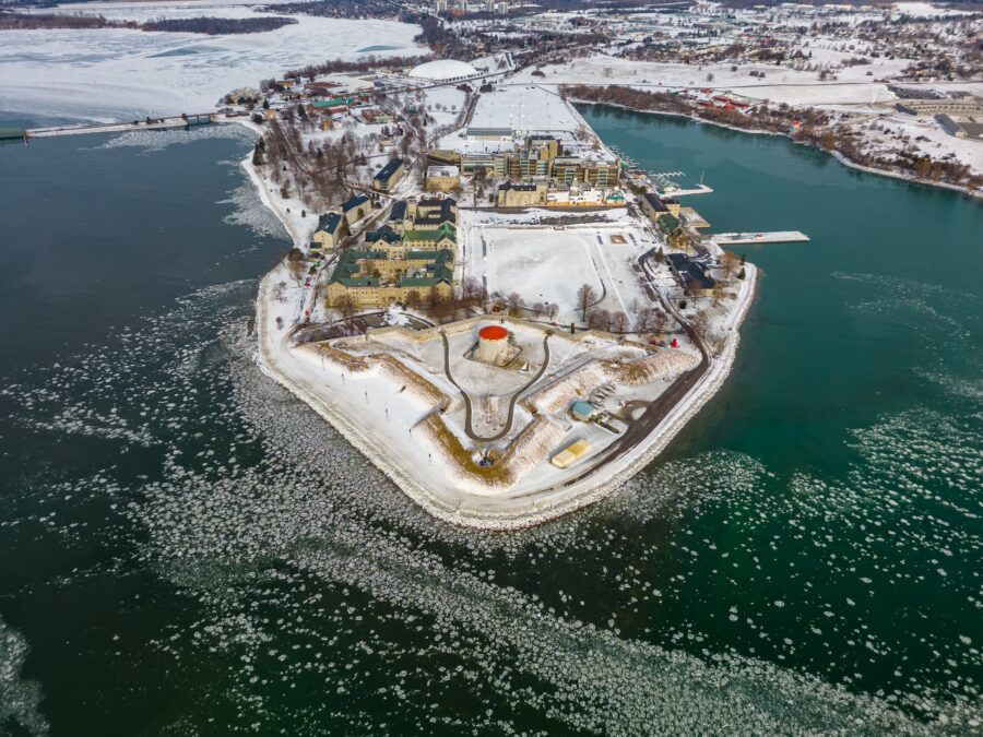 Aerial shot taken by a drone photographer showcasing Kingston Ontario